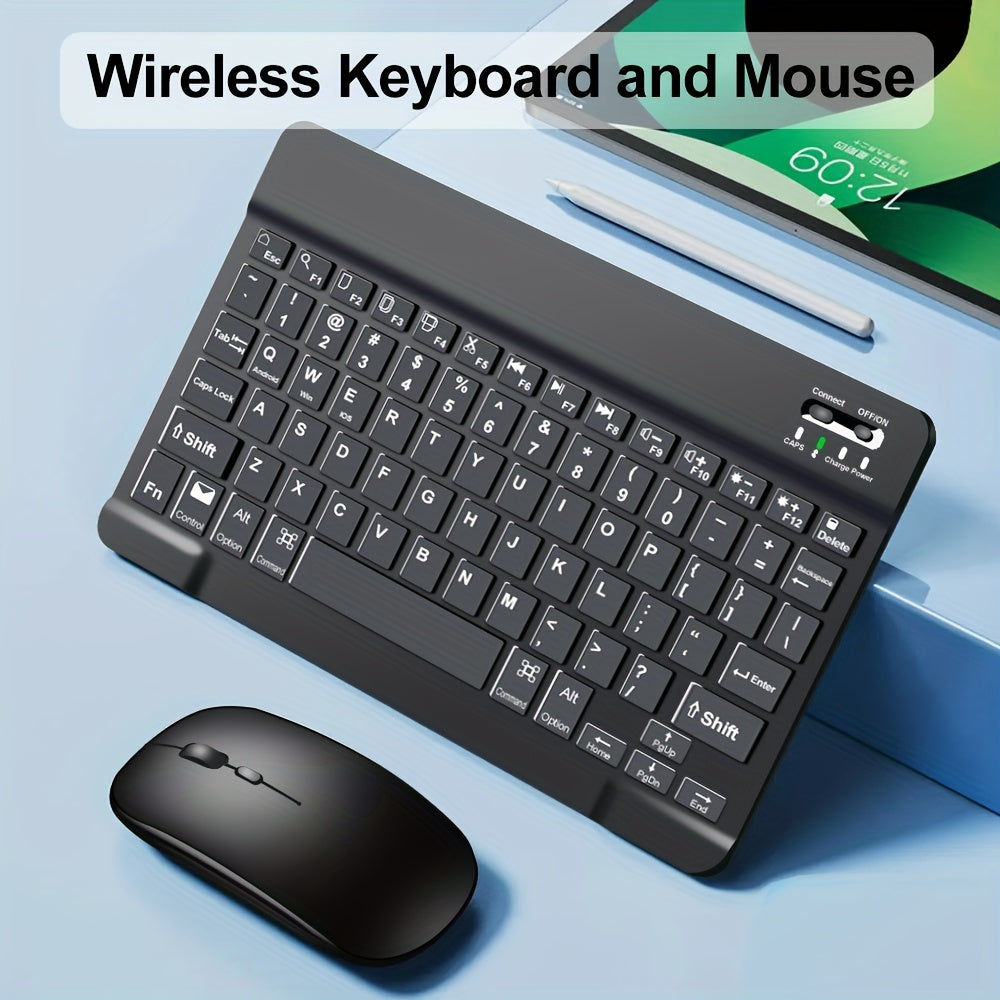 Ultra-Slim Portable BT Keyboard - Wireless Keyboard And Mouse Set, Suitable For IPad, Tablet, Laptop, Office Computer