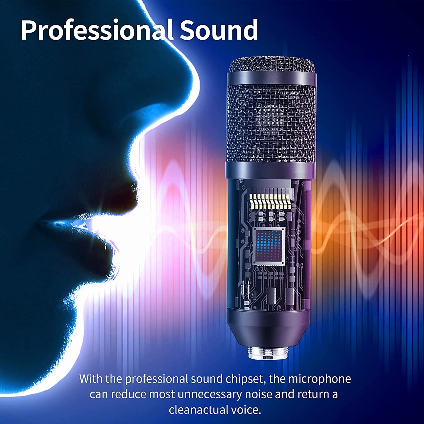 192kHz/24Bit Professional USB Microphone, Plug & Play PC Computer Condenser Cardioid Mic Kit with Sound Advanced Chipset for Streaming, Podcast, Studio Recording and Games