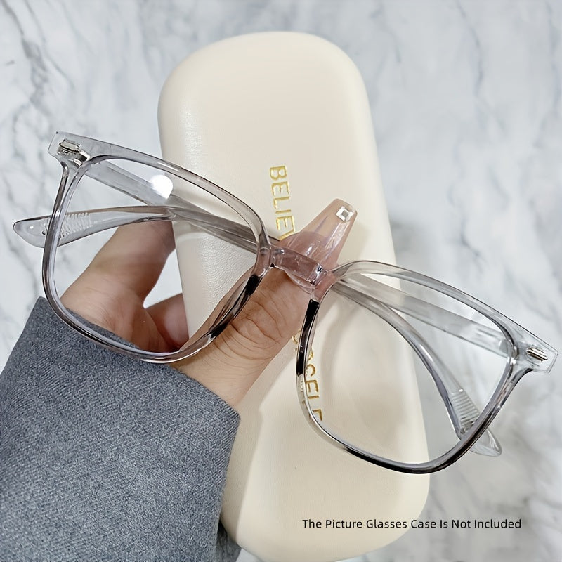 Stylish TR Square Frame Glasses - Ultra-Lightweight, Clear Lens, Casual Fashion, Computer Eyewear for Women and Men - Perfect for Everyday Wear