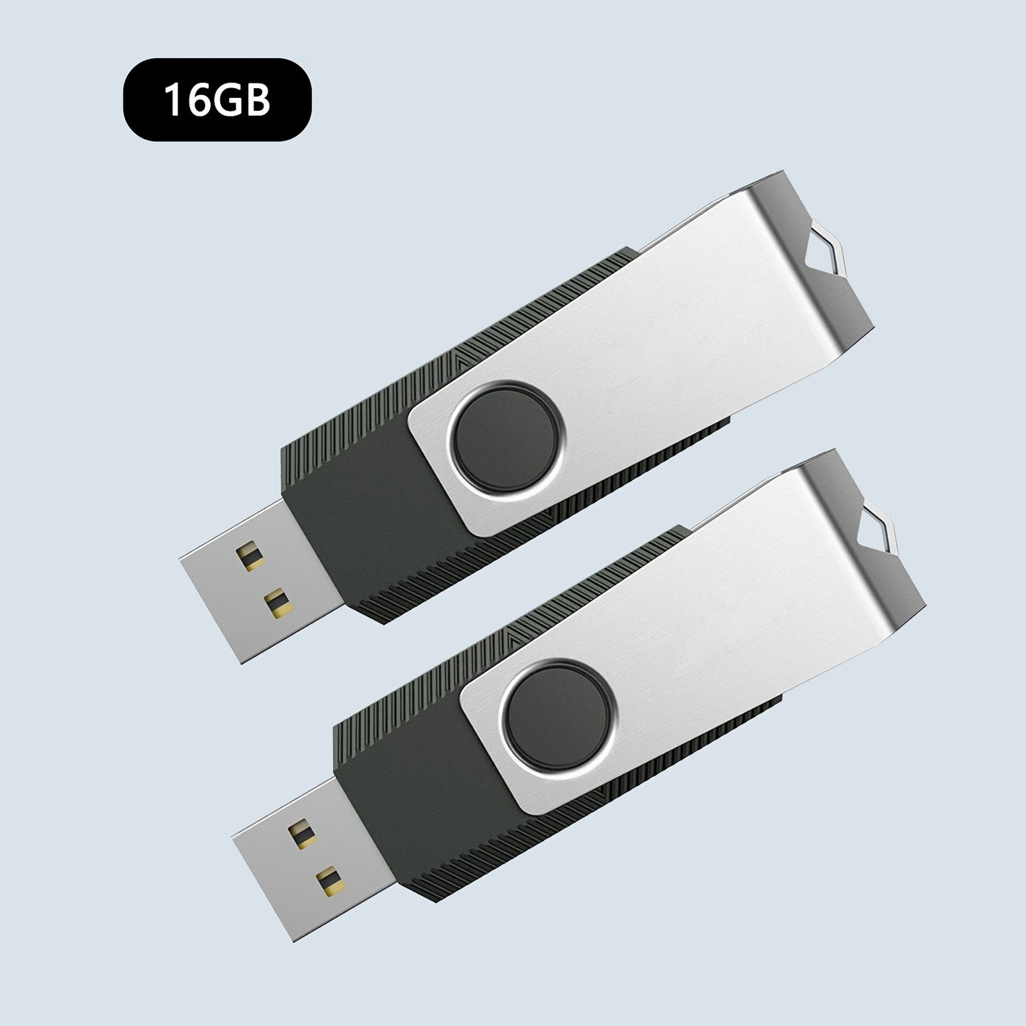 2pcs Aiibe USB 2.0 Flash Drives with LED Light - High-Speed Portable External Storage Sticks, 128GB/64GB/16GB/8GB Capacity Options for PC, MacBook, TV, Car