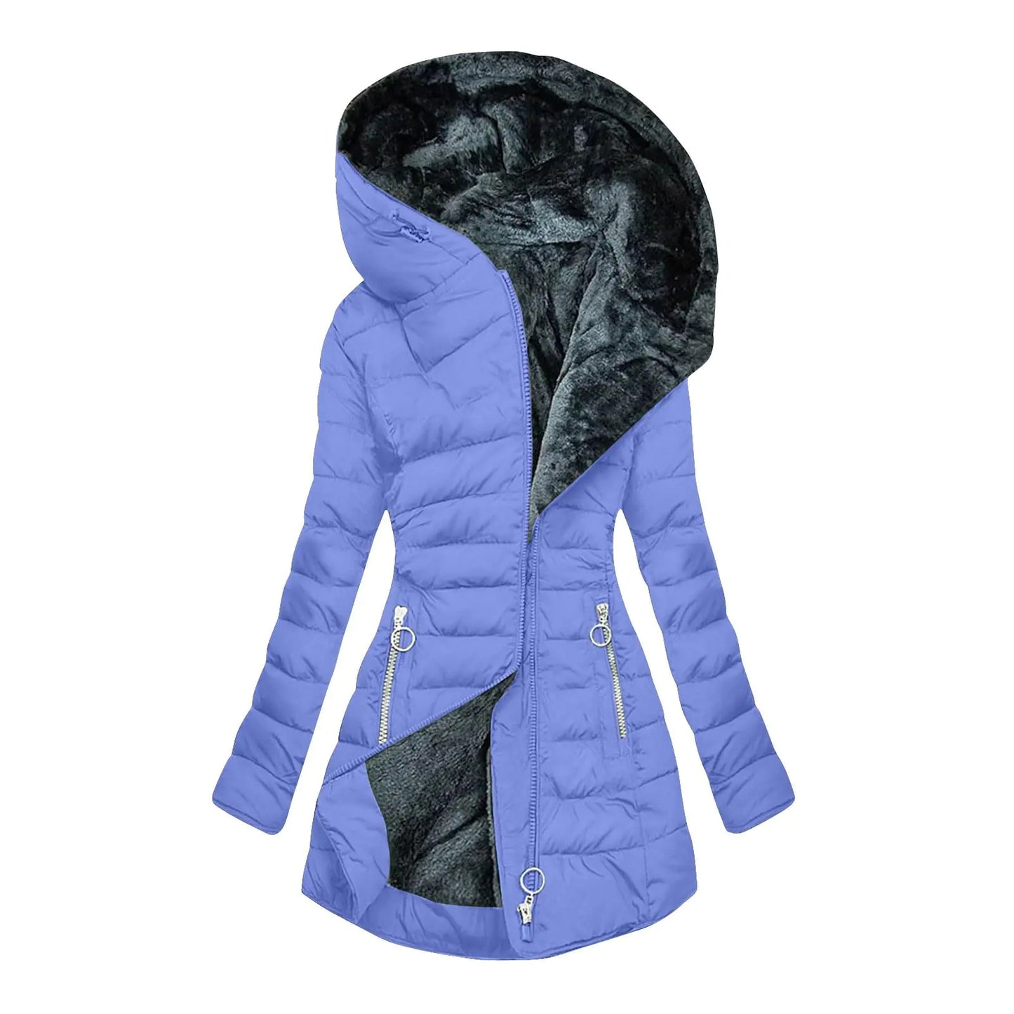 cllios Winter Jackets for Women Feece Lined Parka Water Resistant Warm Jacket Plus Size Parka Coat Thick Hooded Jacket Outdoor Coats Outerwear with Pockets