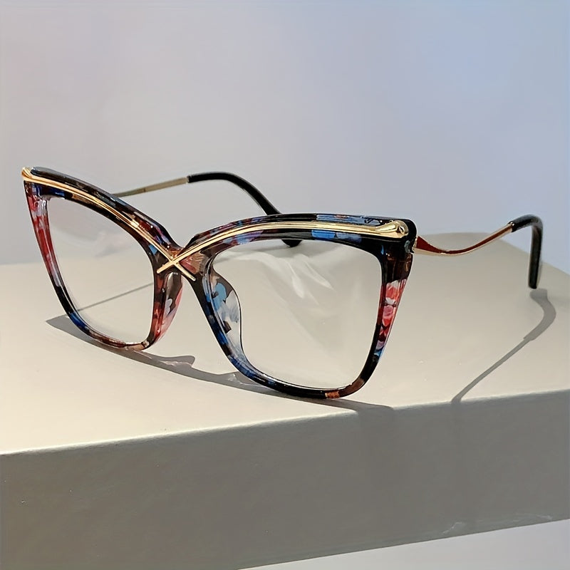 Fashionable Large Cat Eye Clear Lens Glasses for Women - Perfect for Computer Use and Decorative Purposes