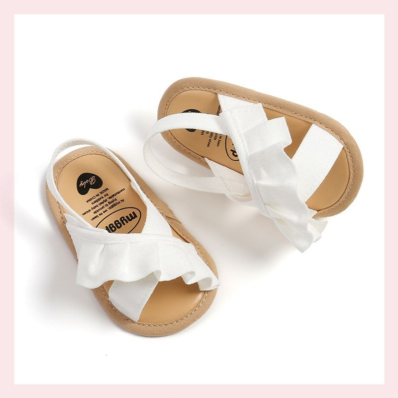 Newborn Infant Baby Girls Shoes Summer Ruffls