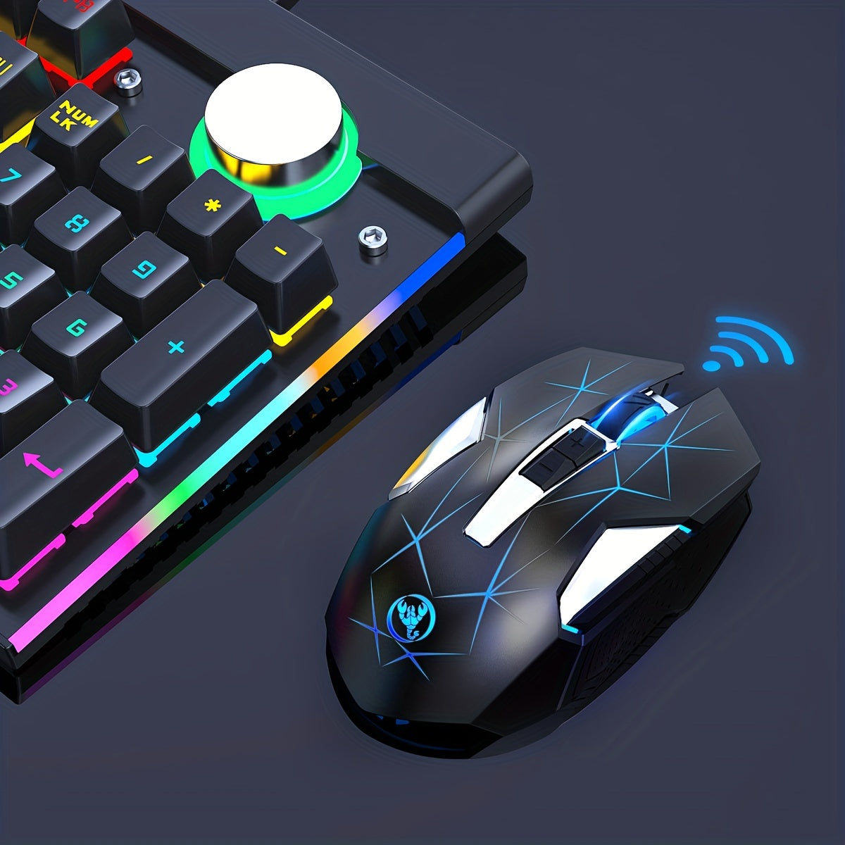 HXSI New 2.4GG Wireless Mouse Color Backlight and Rechargeable USB Plug and Play Optical Mouse Suitable for Home Games, Office Computer Peripherals