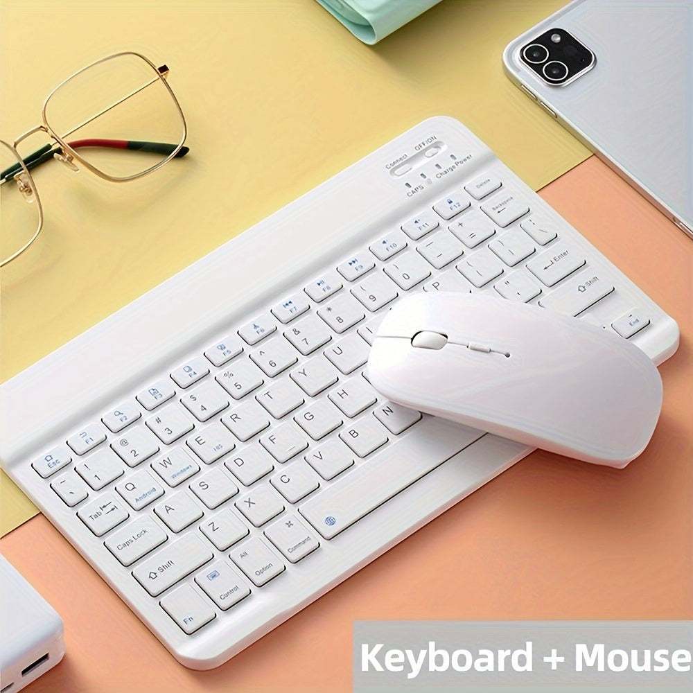 Ultra-Slim Portable BT Keyboard - Wireless Keyboard And Mouse Set, Suitable For IPad, Tablet, Laptop, Office Computer