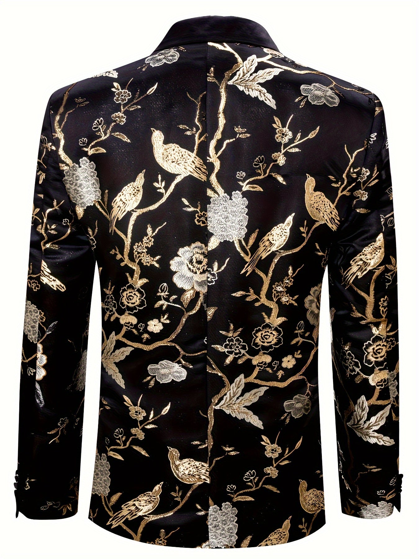 LINEZISEID Men'S Premium Suit Jackets & Blazers Floral Design Single-Breasted Tuxedo Regular Fit Casual Wedding Blazer (Includes Bow Tie, Color Random)
