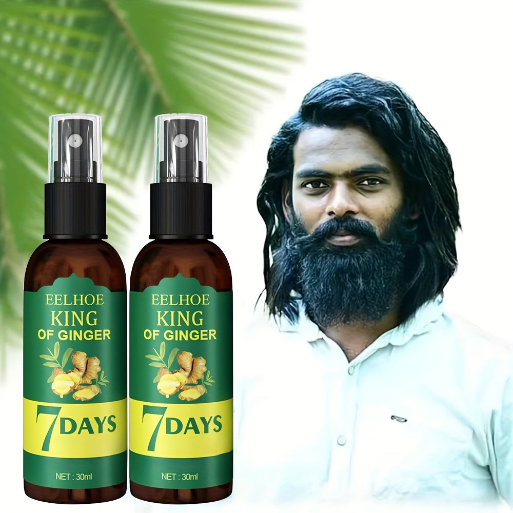 2pcs 7 Days Ginger Hair Spray, Ginger Hair Oil & Biotin Hair Serum - Specially Designed For Men & Women With Thin & Dry Damaged Hair - Essential Oil Hair Care Liquid.