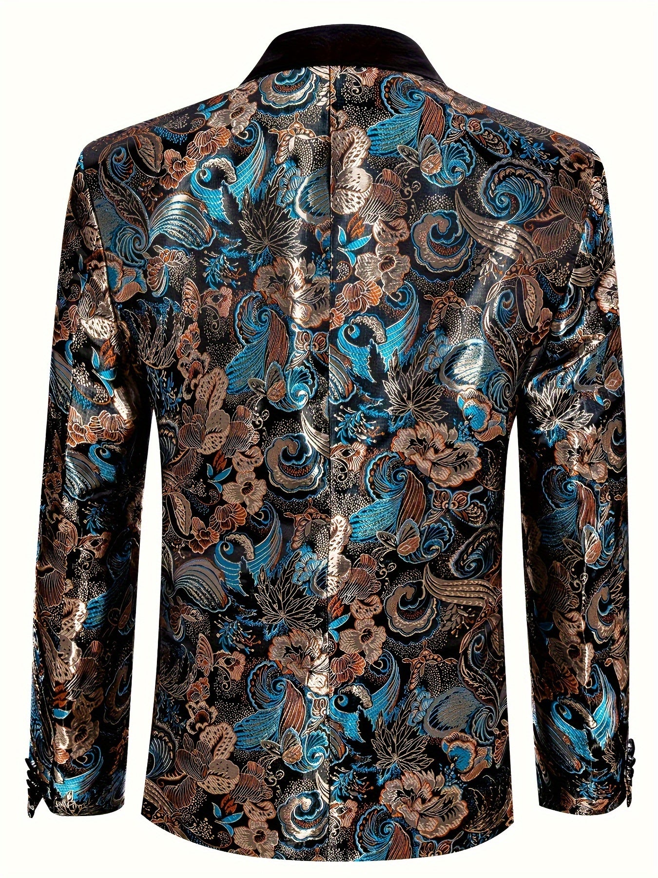 LINEZISEID Men'S Premium Suit Jackets & Blazers Floral Design Single-Breasted Tuxedo Regular Fit Casual Wedding Blazer (Includes Bow Tie, Color Random)
