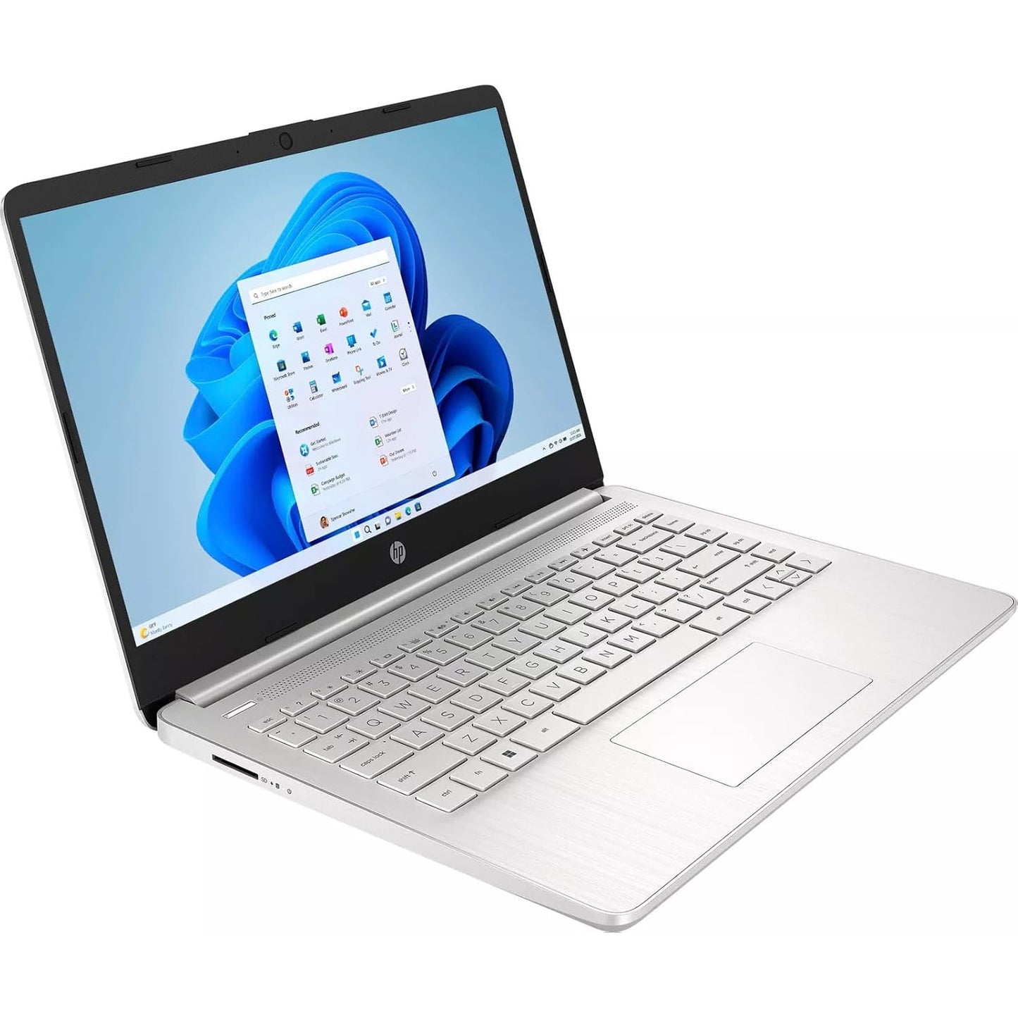 HP 14" Laptop For Student Business, With Office Lifetime License & Windows 11 S, Intel Dual-Core N4120, 16 GB RAM, 384 GB Storage(128GB EMMC+256GB Micro SD), Webcam, WiFi, Anti-Slip Mouse, Silvery