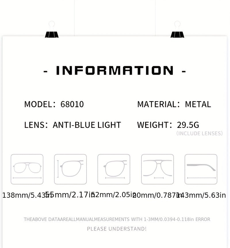 Blue Light Blocking Glasses Large Round Metal Frame Clear Lens Computer Glasses Optical Spectacles For Women Men