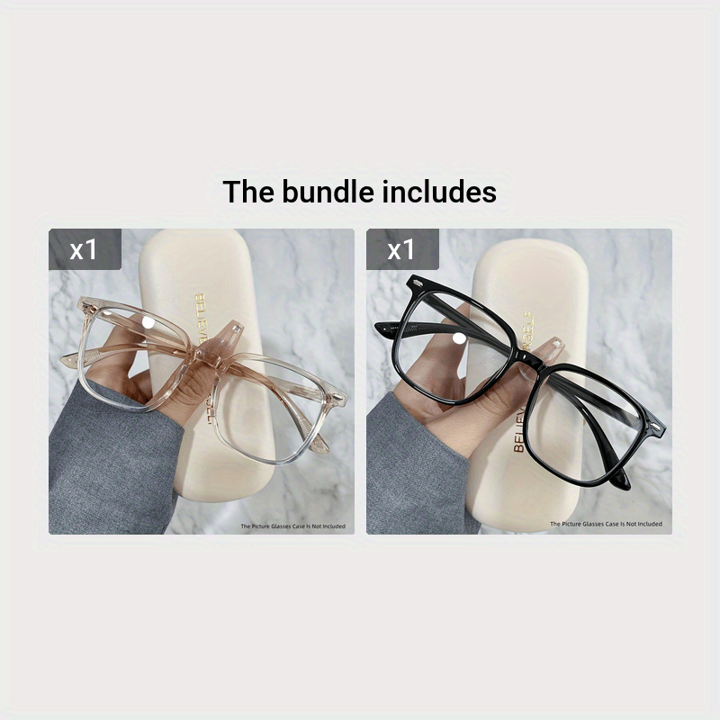 Stylish TR Square Frame Glasses - Ultra-Lightweight, Clear Lens, Casual Fashion, Computer Eyewear for Women and Men - Perfect for Everyday Wear