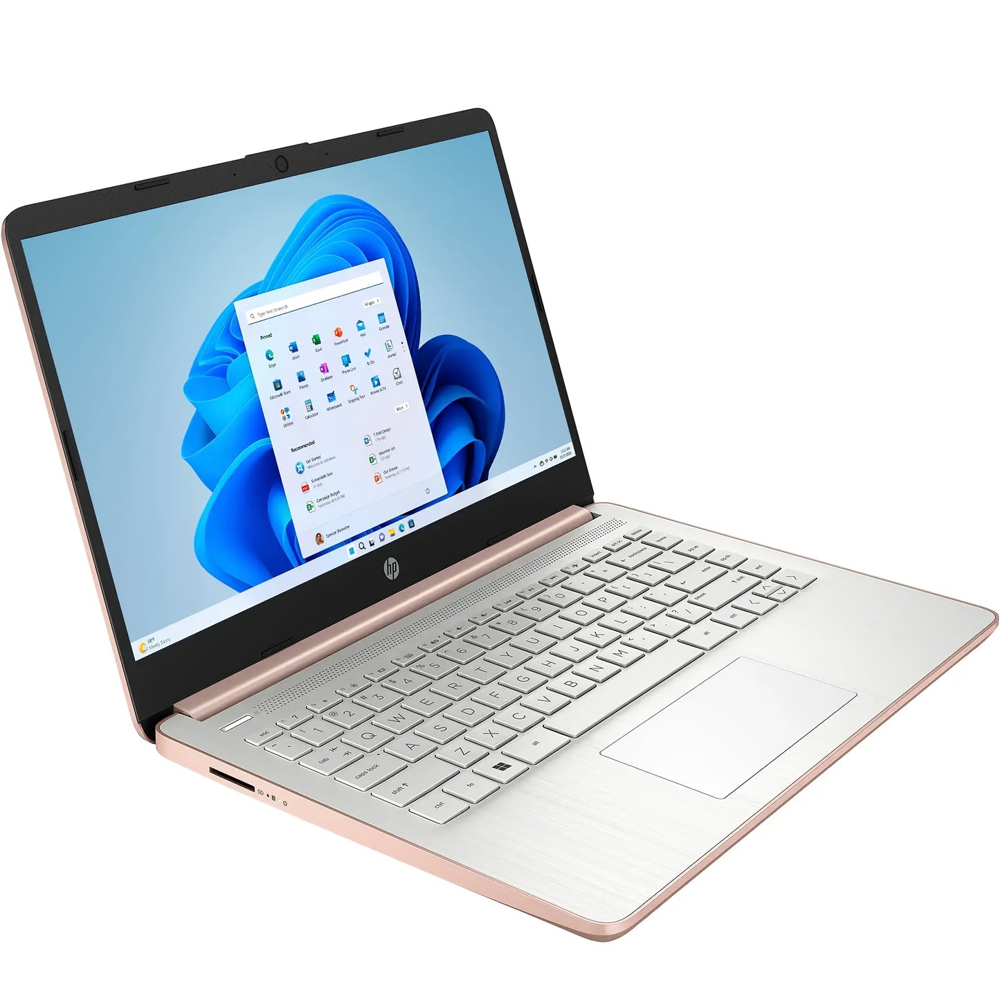 HP Ultral Light 14" Laptop, Intel Quad-Core N4120, 8GB RAM, Anti-Glare HD Display - 256GB Storage(128GB EMMC+ 128GB SD Card), Webcam, Windows 11 Home In S Mode