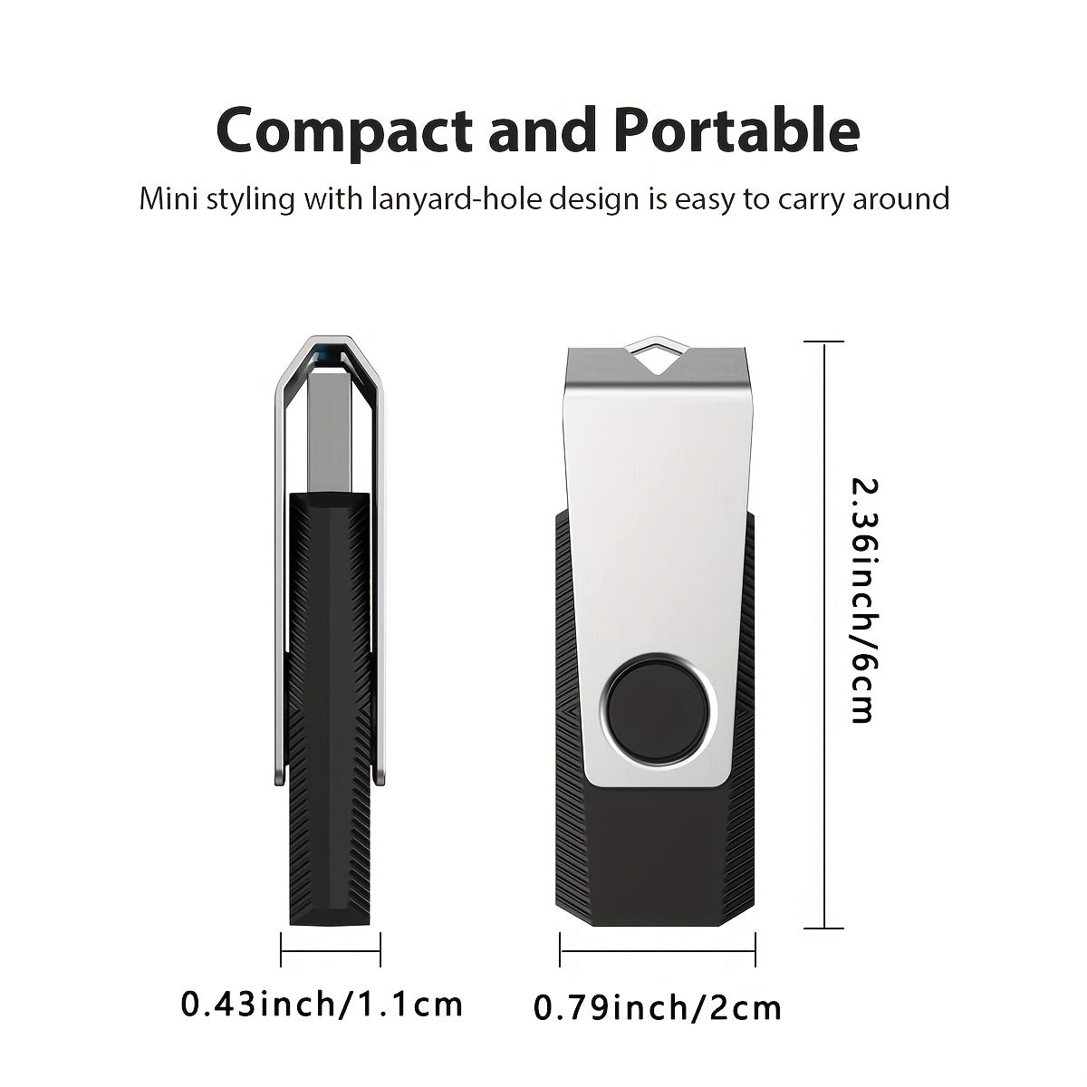 2pcs Aiibe USB 2.0 Flash Drives with LED Light - High-Speed Portable External Storage Sticks, 128GB/64GB/16GB/8GB Capacity Options for PC, MacBook, TV, Car