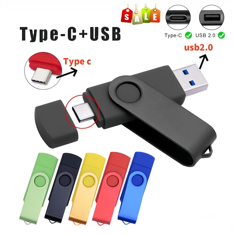 USB 2.0 Type C OTG Pen Drive 2 in 1 High Speed Pendrive, 512MB/32GB/100GB, USB Stick