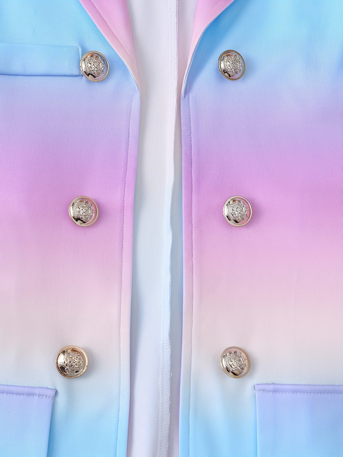 2024 European And American New Chain Print Double-Breasted Suit Set for Attracting Wealth