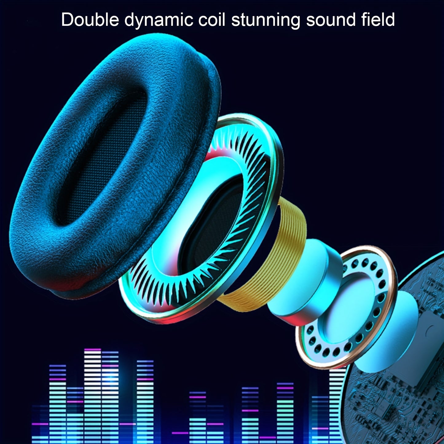 Wireless Headphones, 2025 NEW Headset Subwoofer 5.3 Mobile Computer Game Music Sports Over Ear Earphones, Headphones Wtih LED Light, Portable Folding Headphone Active Noise Canceling Headphones, Wireless Headphones with Deep
