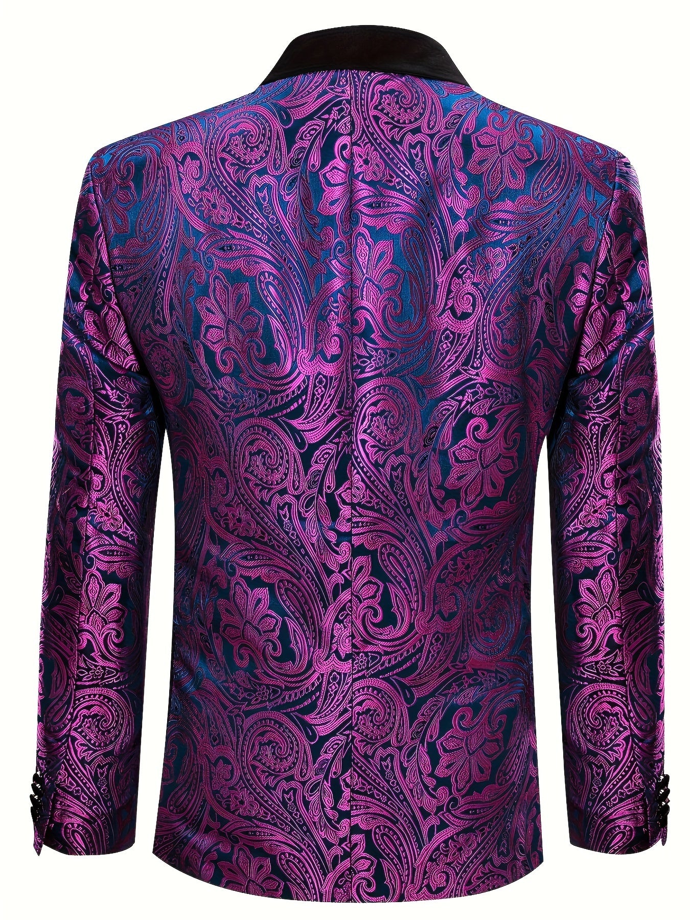 LINEZISEID Men'S Premium Suit Jackets & Blazers Floral Design Single-Breasted Tuxedo Regular Fit Casual Wedding Blazer (Includes Bow Tie, Color Random)