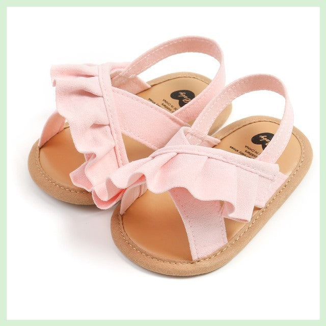 Newborn Infant Baby Girls Shoes Summer Ruffls