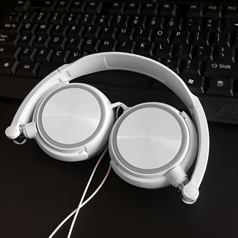 Wired Headphones Bass Foldable Headphones With Microphone 47.24inch Cable 3.55mm Plug