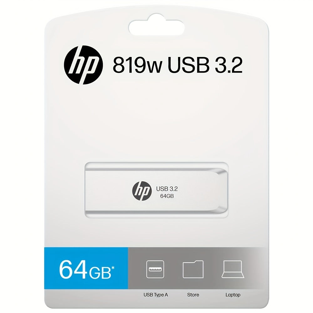 HP 32GB/64GB/128GB/256GB USB 3.2 Gen1 High-Speed Retractable Metal U Disk, Portable and Durable with Large Capacity for Data Transfer