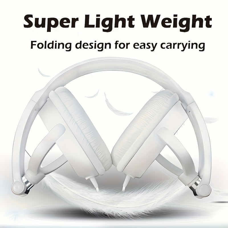 Wired Headphones Bass Foldable Headphones With Microphone 47.24inch Cable 3.55mm Plug