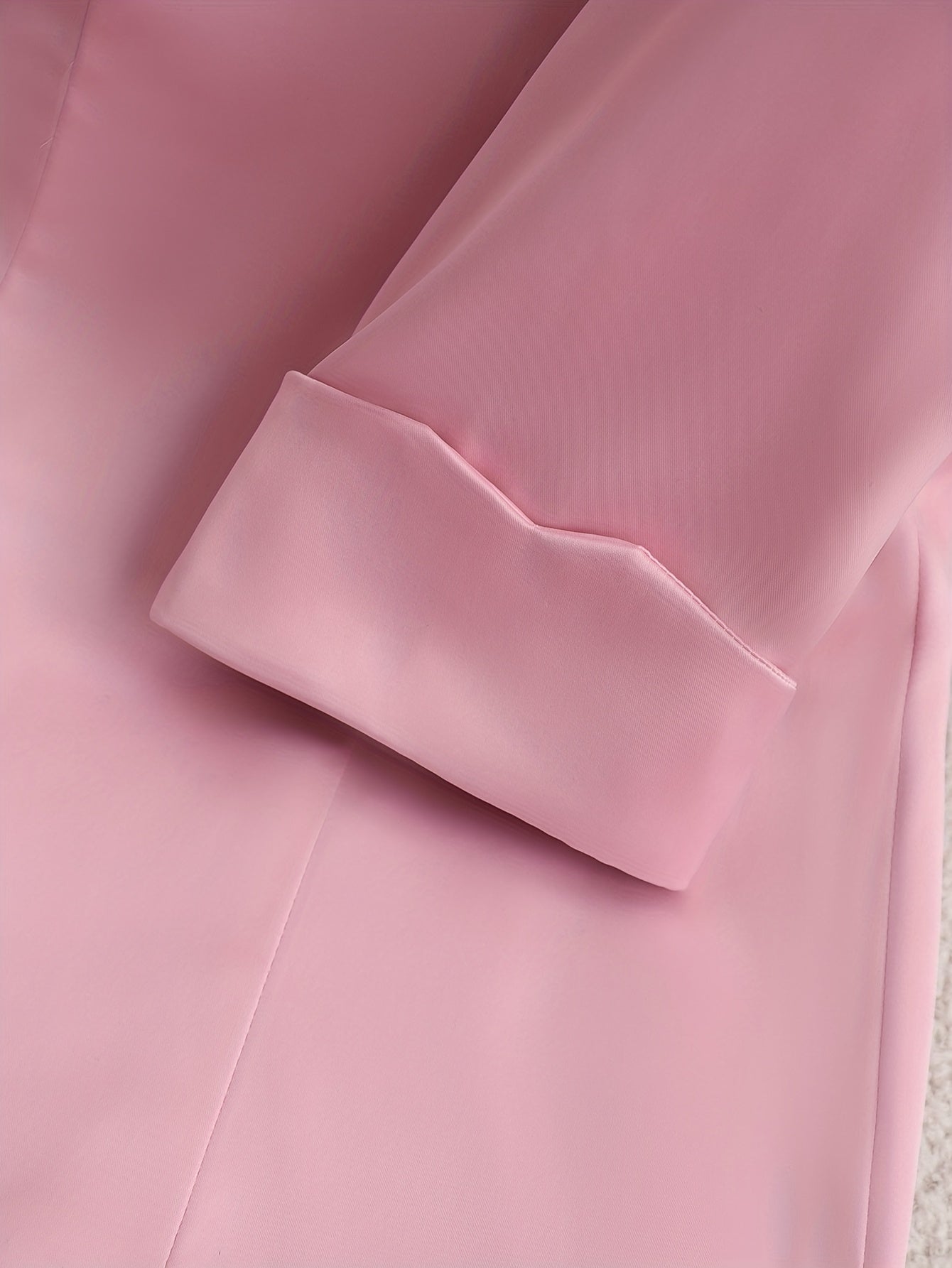 Elegant Women'S Pink Polyester Blazer - Solid Color, Regular Fit with Single-Breasted Button Detail, Versatile All-Season Jacket for Formal or Casual Attire, Allseason Jacket|Sophisticated Suit|Polyester Jacket, Ladies Blazer