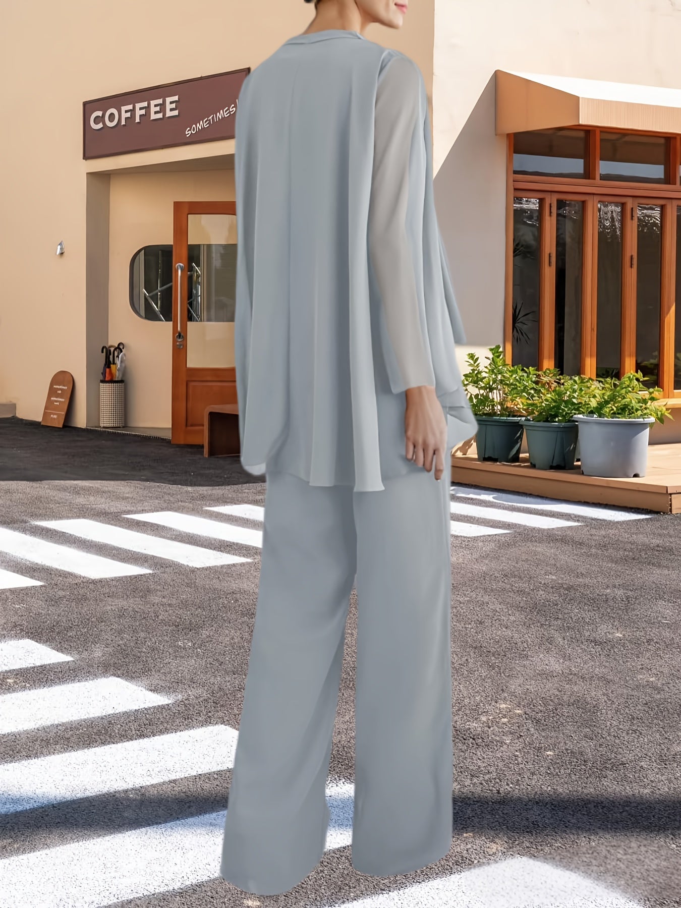 Women'S 3pcs Lace Pants Suits Mother Of Bride Dressy Elegant Sets Wedding Formal Outfit
