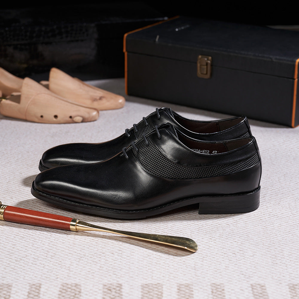 Men's Breathable Leather Shoes Black Soft Leather Soft Bottom Spring And Autumn Best Man Men's Business Formal Wear Casual Shoe