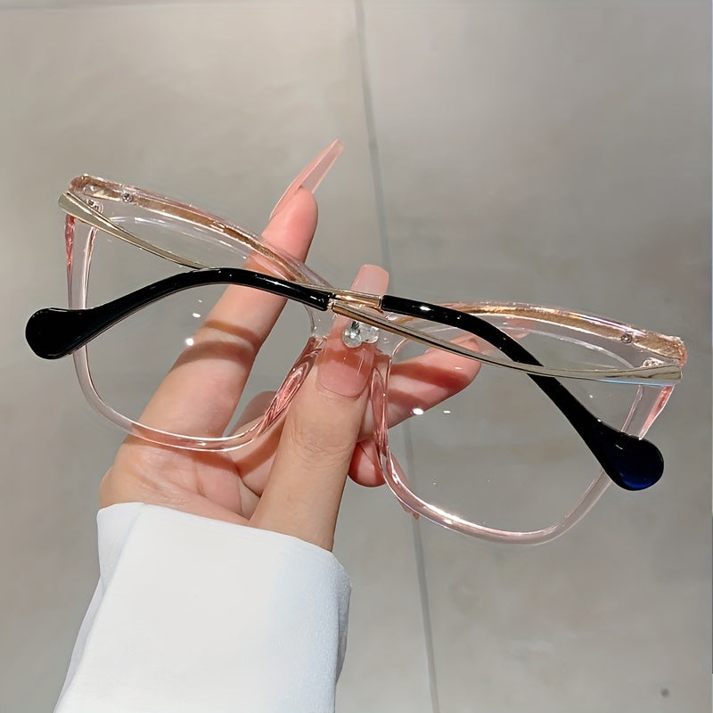 Fashionable Large Cat Eye Clear Lens Glasses for Women - Perfect for Computer Use and Decorative Purposes