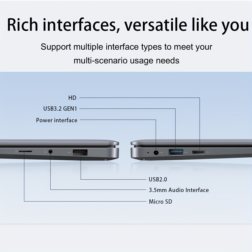 Intel Celeron 14-Inch Full HD Business Laptop, Lightweight and Portable, 6GB LPDDR4 RAM, 192GB SSD, Apollo Lake N3350, Perfect Christmas Gift for Family and Friends