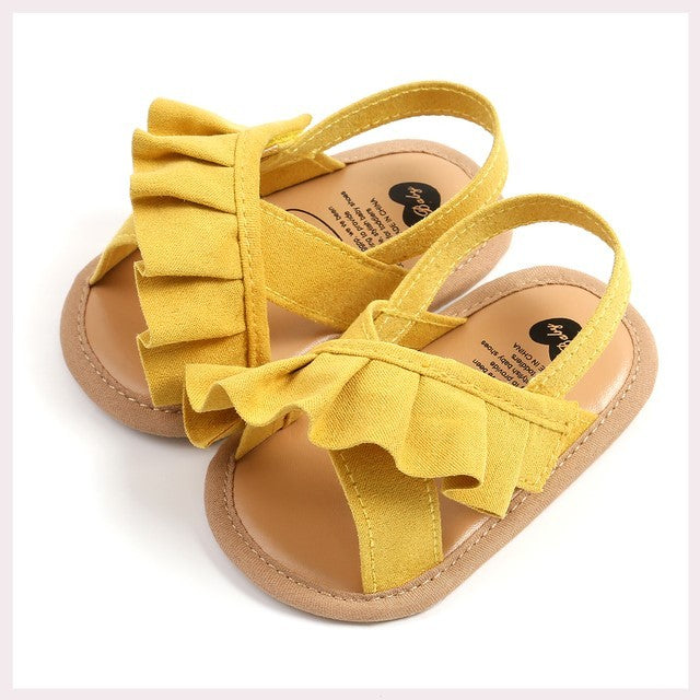Newborn Infant Baby Girls Shoes Summer Ruffls