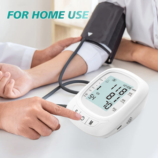 Blood Pressure Machine For Adults, Fully Automatic Blood Pressure Meter, Digital LCD Display, Simple Operation, Cuffs Can Be Adjusted, Suitable For Family High And Low Blood Pressure, Arrhythmia Test, Elderly Health Guards.Ba
