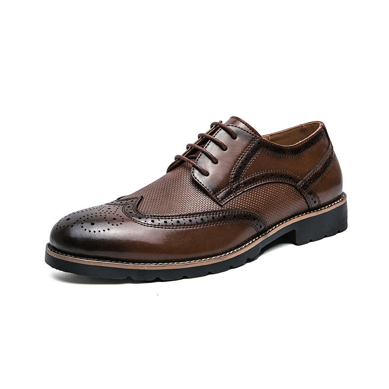 Men's Breathable Leather Shoes Black Soft Leather Soft Bottom Spring And Autumn Best Man Men's Business Formal Wear Casual Shoe