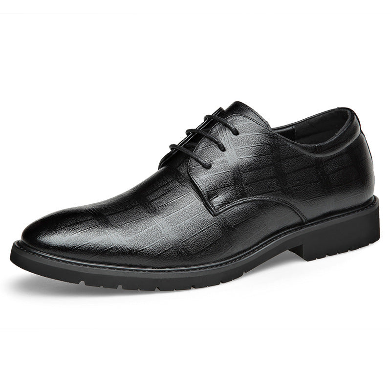 Men's Breathable Leather Shoes Black Soft Leather Soft Bottom Spring And Autumn Best Man Men's Business Formal Wear Casual Shoe