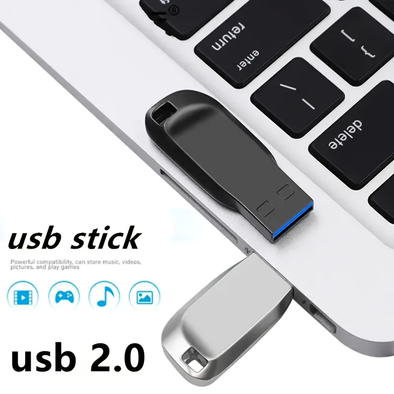 128GB Metal USB Flash Drive - High-Speed USB 2.0, Durable & Secure Data Storage for Computers, Laptops, and Tablets, Ideal Gift, Optional 8GB Capacity, Secure Data Storage | Metallic Finish | Durable USB Drive, USB Flash Driv