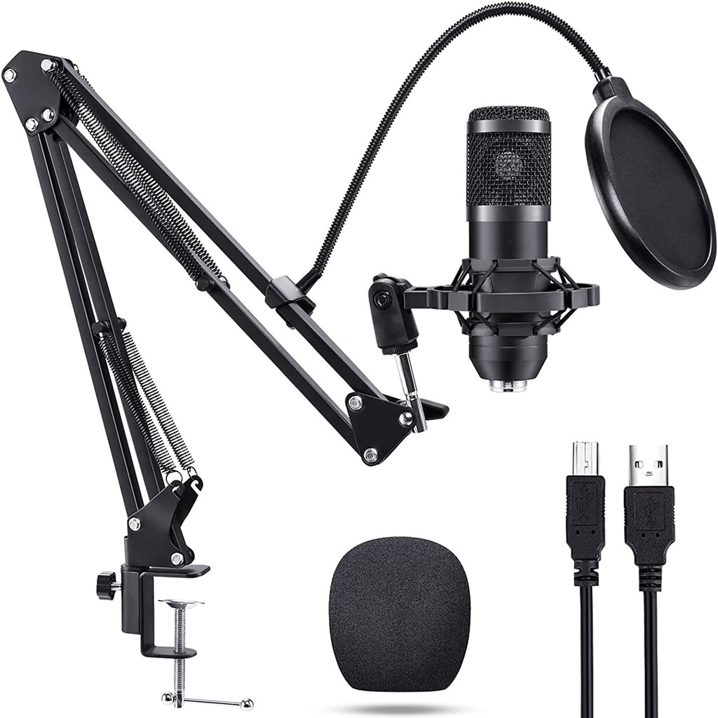 192kHz/24Bit Professional USB Microphone, Plug & Play PC Computer Condenser Cardioid Mic Kit with Sound Advanced Chipset for Streaming, Podcast, Studio Recording and Games