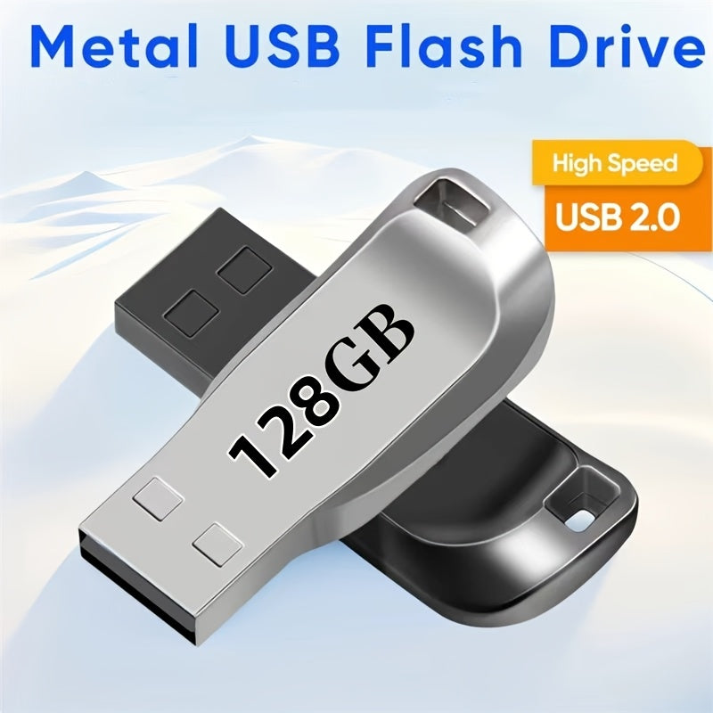 128GB Metal USB Flash Drive - High-Speed USB 2.0, Durable & Secure Data Storage for Computers, Laptops, and Tablets, Ideal Gift, Optional 8GB Capacity, Secure Data Storage | Metallic Finish | Durable USB Drive, USB Flash Driv