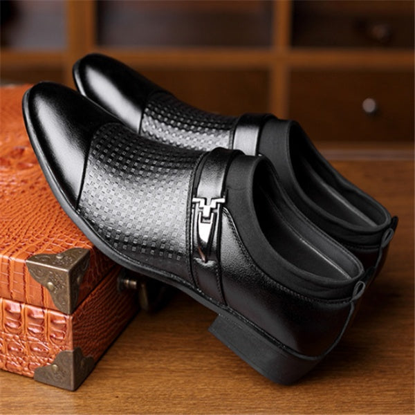 Men's Formal Leather Toe Cap Shoes – Breathable Non-Slip | Sizes 38–48