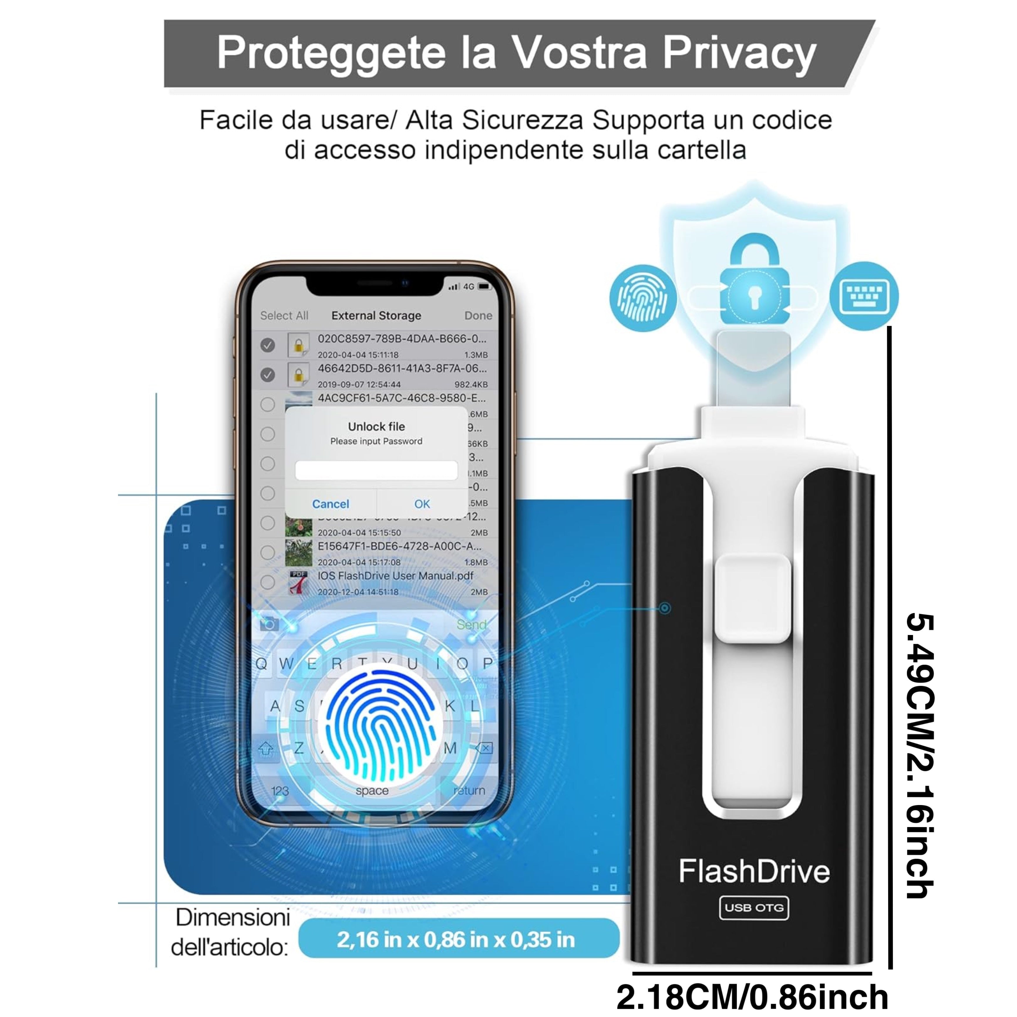 MFi Certified iPhone Photo Stick - 64GB 128GB 256GB External Storage & Photo Backup for iPhone, iPad, USB Flash Drive for Photos, Videos, Contacts