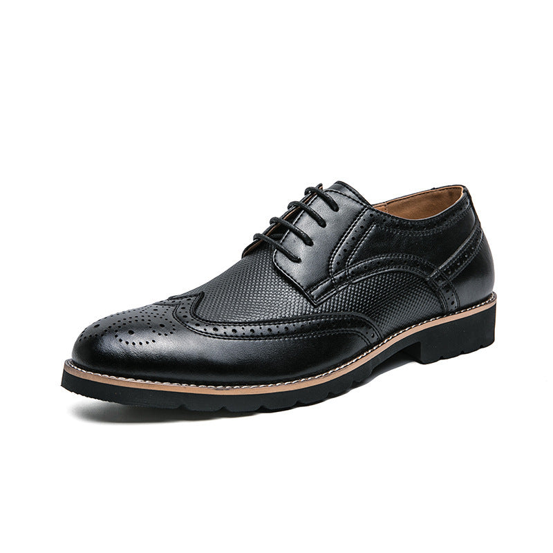 Men's Breathable Leather Shoes Black Soft Leather Soft Bottom Spring And Autumn Best Man Men's Business Formal Wear Casual Shoe