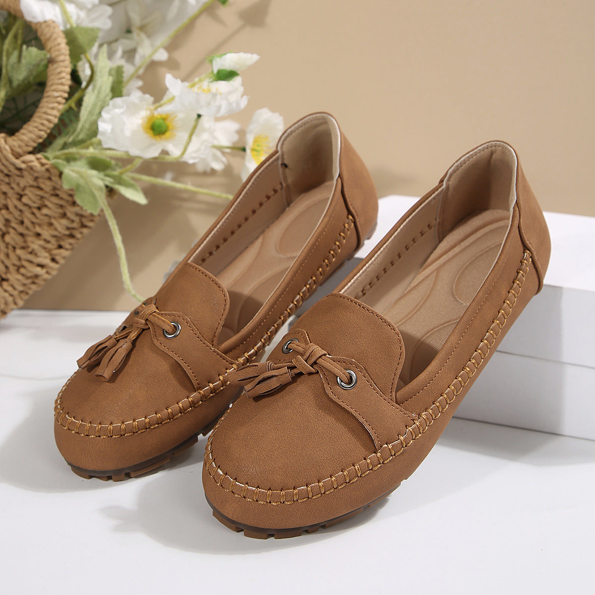 Women's Round Head Non-slip Soft Comfortable Flats Shoes