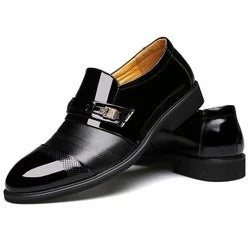 Men's Patent Leather Business Casual Shoes – Breathable Rubber Sole | US 5.5–12.5