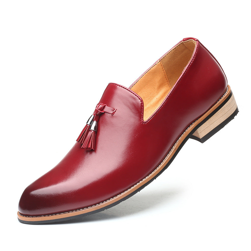 Men's England Style Pointed Toe Leather Shoes – Waterproof Heightened | Sizes 38–46
