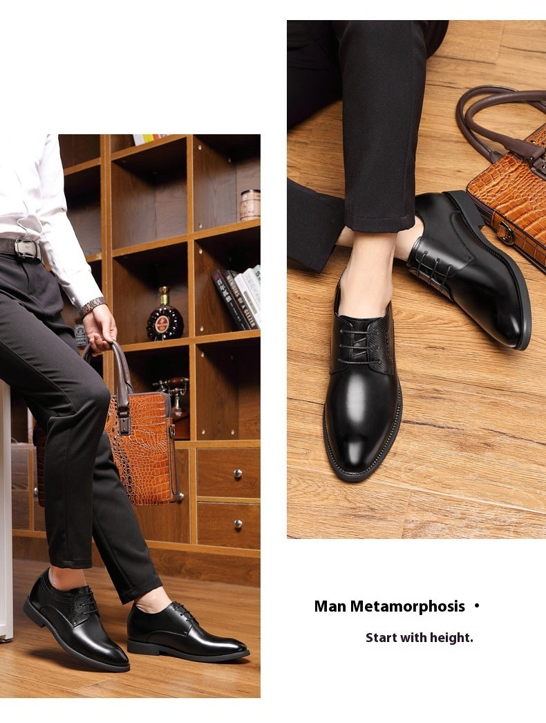 Men's Breathable Leather Shoes Black Soft Leather Soft Bottom Spring And Autumn Best Man Men's Business Formal Wear Casual Shoe