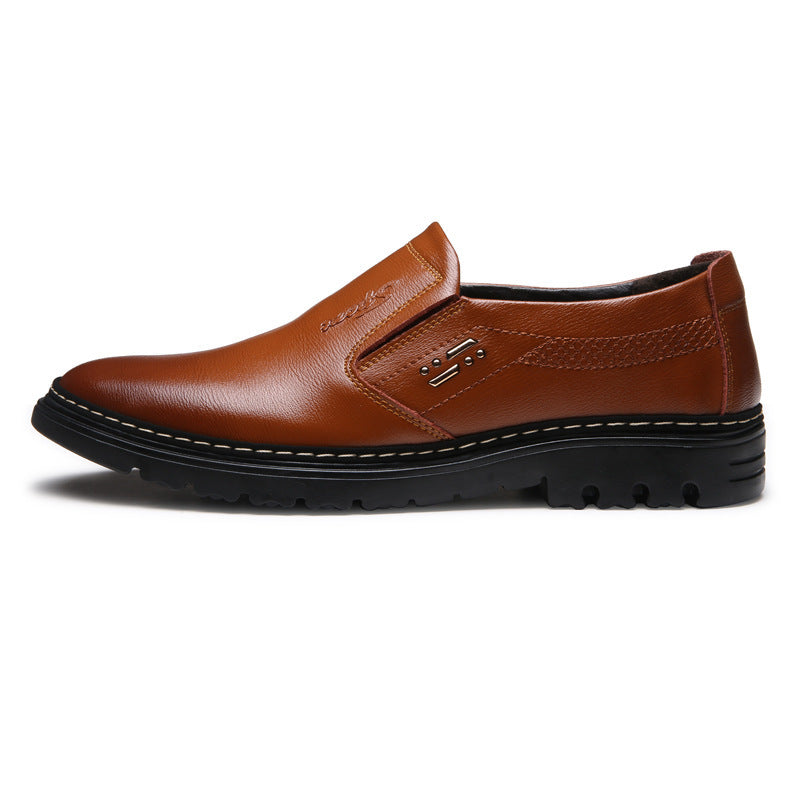 Men's Breathable Leather Shoes Black Soft Leather Soft Bottom Spring And Autumn Best Man Men's Business Formal Wear Casual Shoe