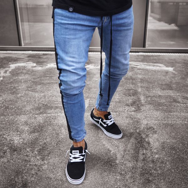 Ladies jeans mid-waisted denim trousers stretch jeans
