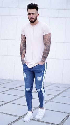 Ladies jeans mid-waisted denim trousers stretch jeans