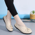 Cowhide Flower Mother Shoes Flat