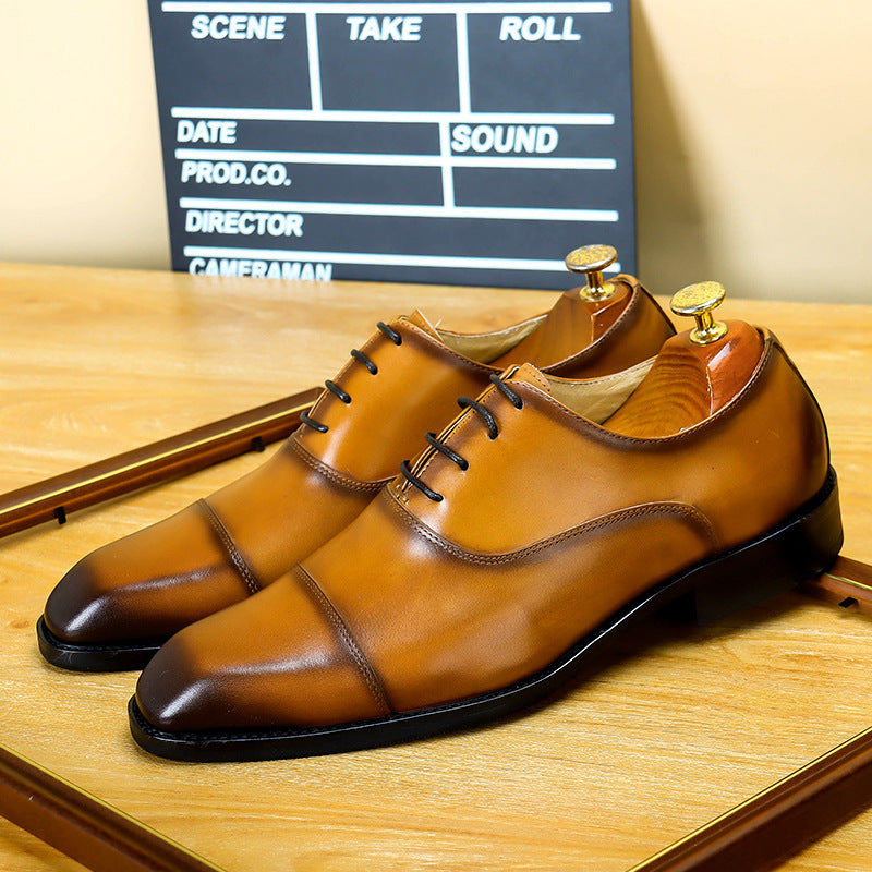 Men's Breathable Leather Shoes Black Soft Leather Soft Bottom Spring And Autumn Best Man Men's Business Formal Wear Casual Shoe