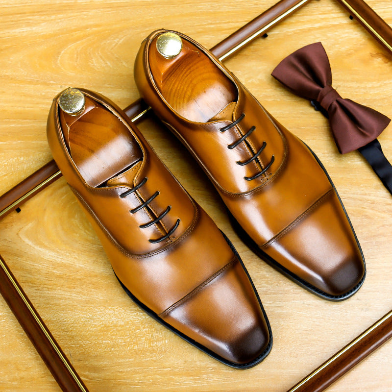 Men's Genuine Cowhide Leather Dress Shoes – Pointed Toe Formal Footwear